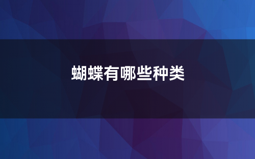蝴蝶有哪些种类